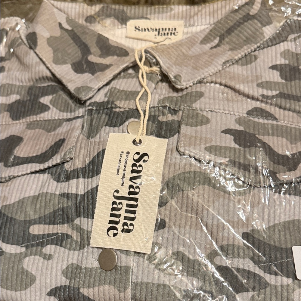 Savanna Jane Green Camo Bomber Jacket with Silver Fringe 🆕 - Picture 3 of 4